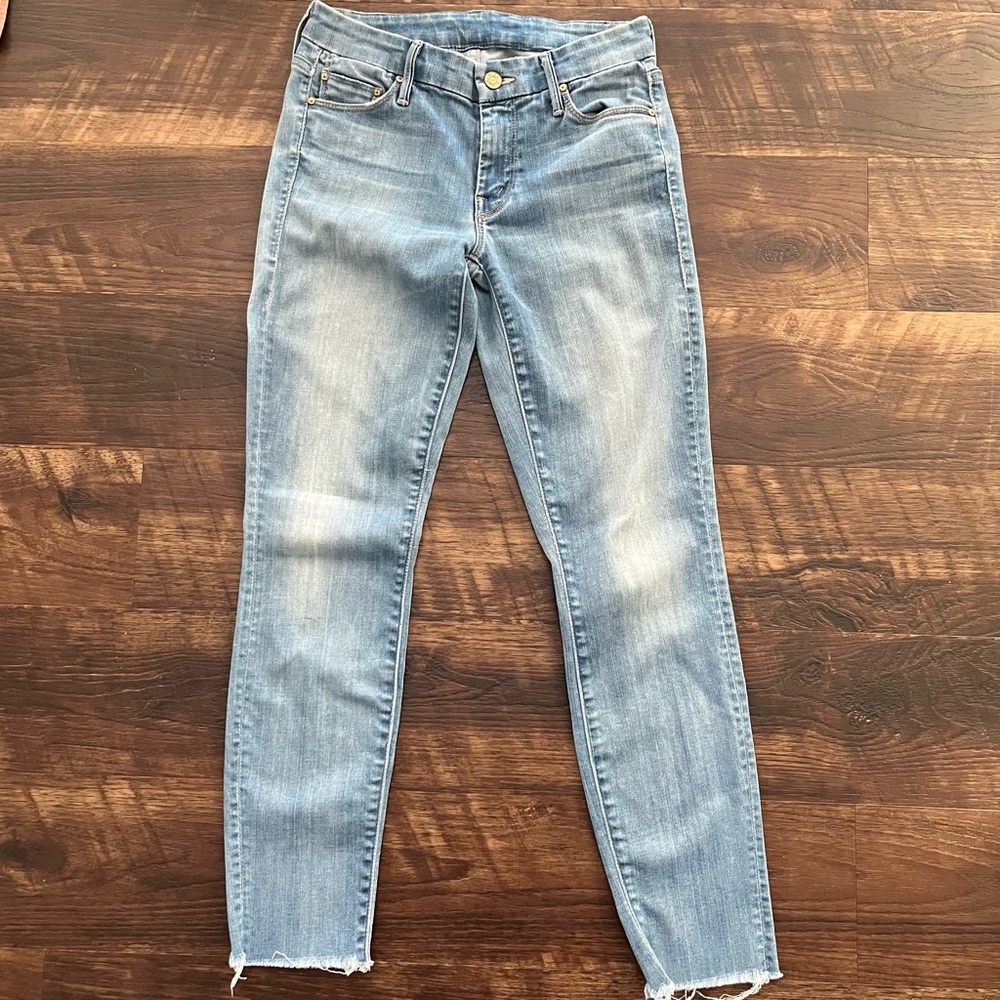 Mother denim the Looker ankle fray welcome to paradise jeans distressed READ 27